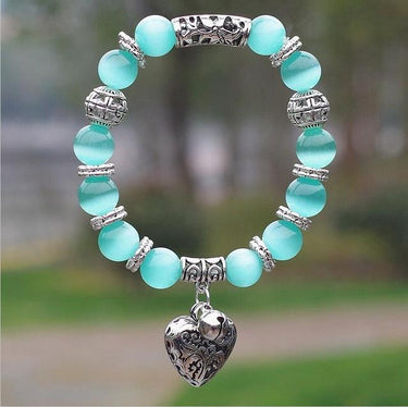 10mm Natural Stone Bracelet with Heart Pendant-Your Soul Place